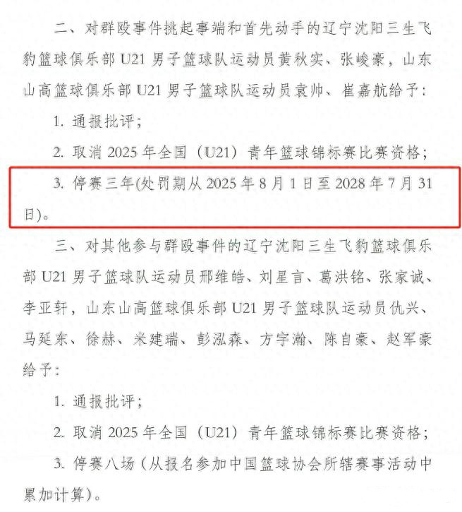 三年禁赛！辽篮回应处罚决定 球迷为两将喊冤 广东或成最大赢家
